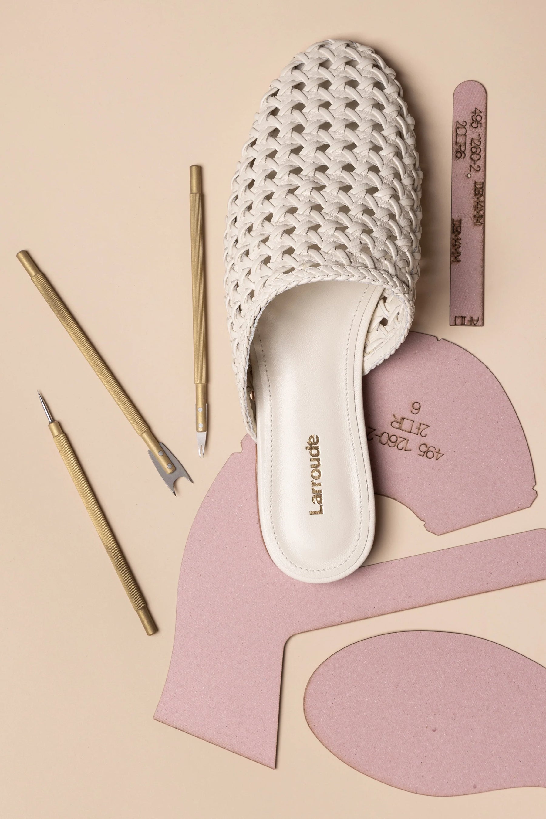 Mule Venice Macramê Couro Off White