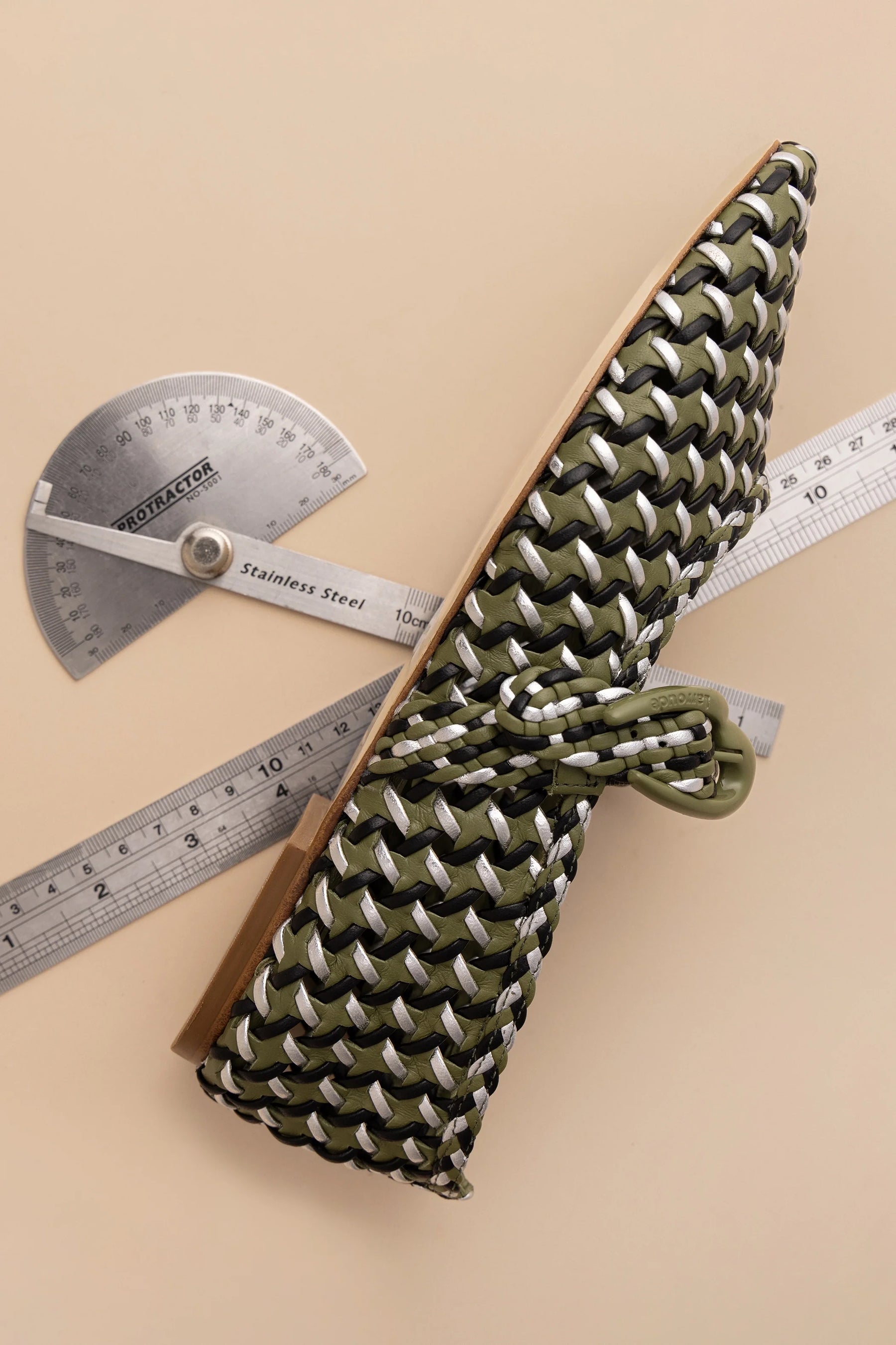 Sapatilha Verona New Macramê Couro Verde Preto e Prateado