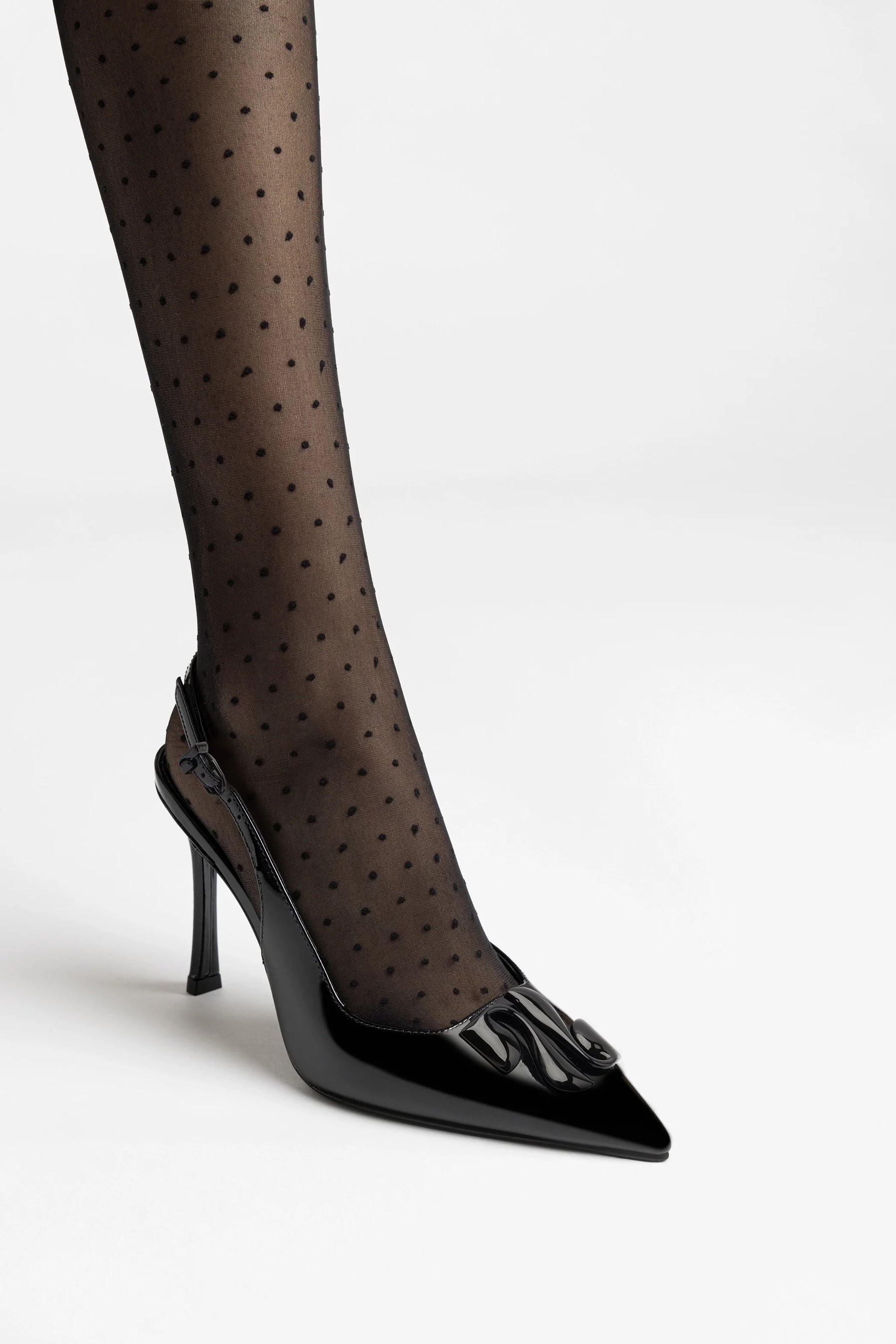 Slingback Kaitlan LL Couro Preto