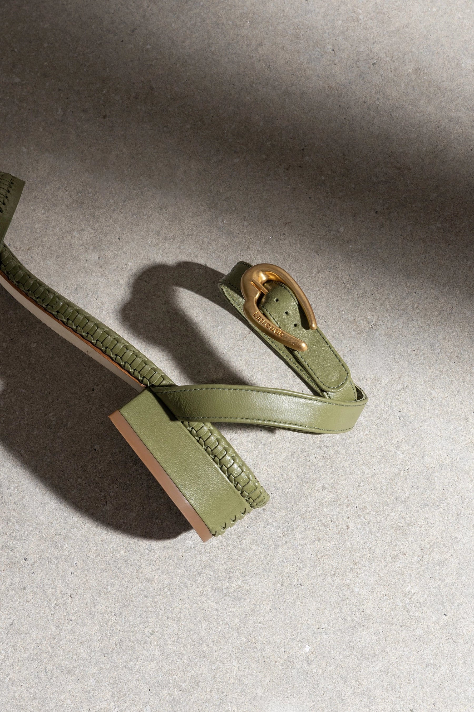 Sandália Flat Verona Couro Verde