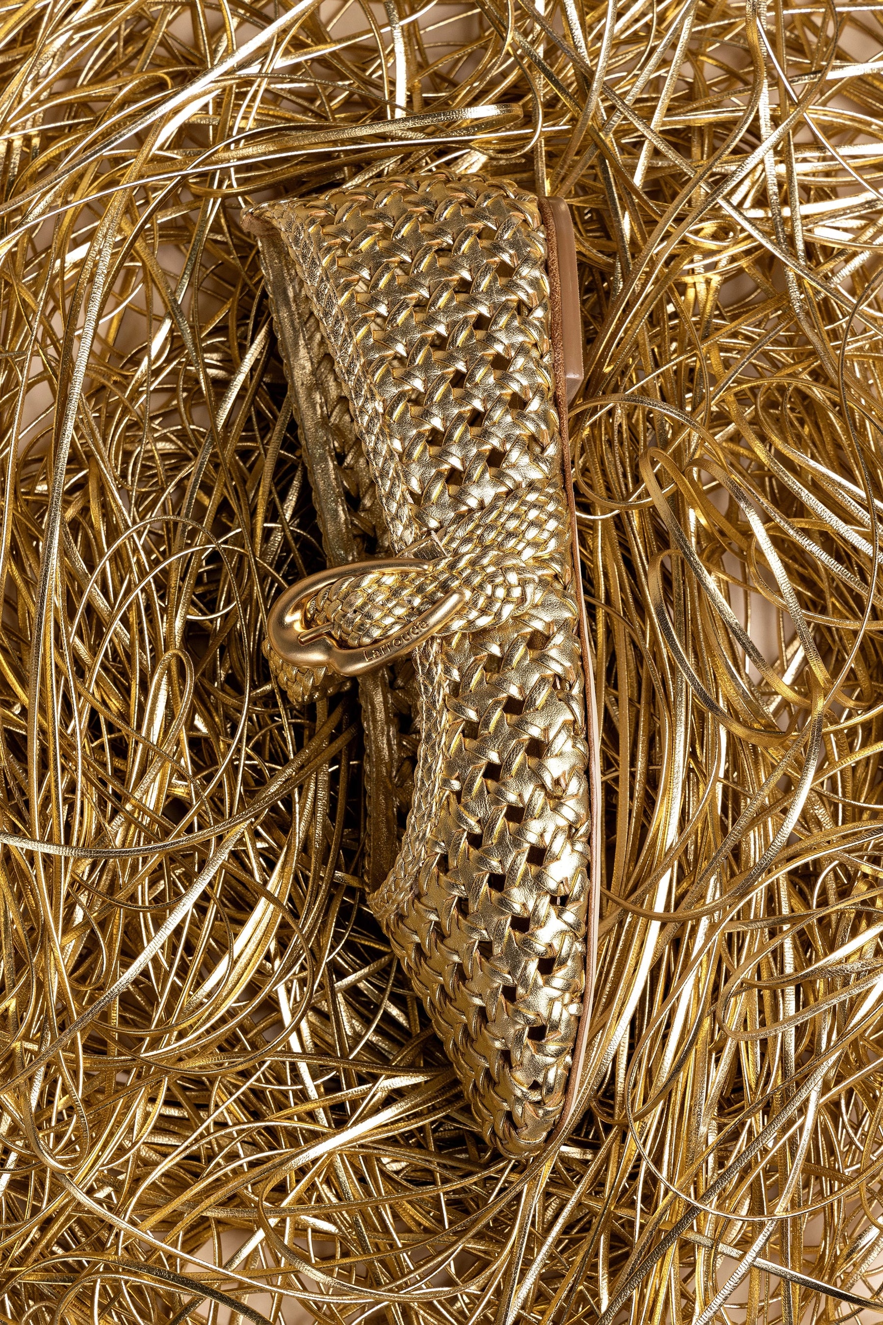 Sapatilha Verona New Macramê Couro Dourado