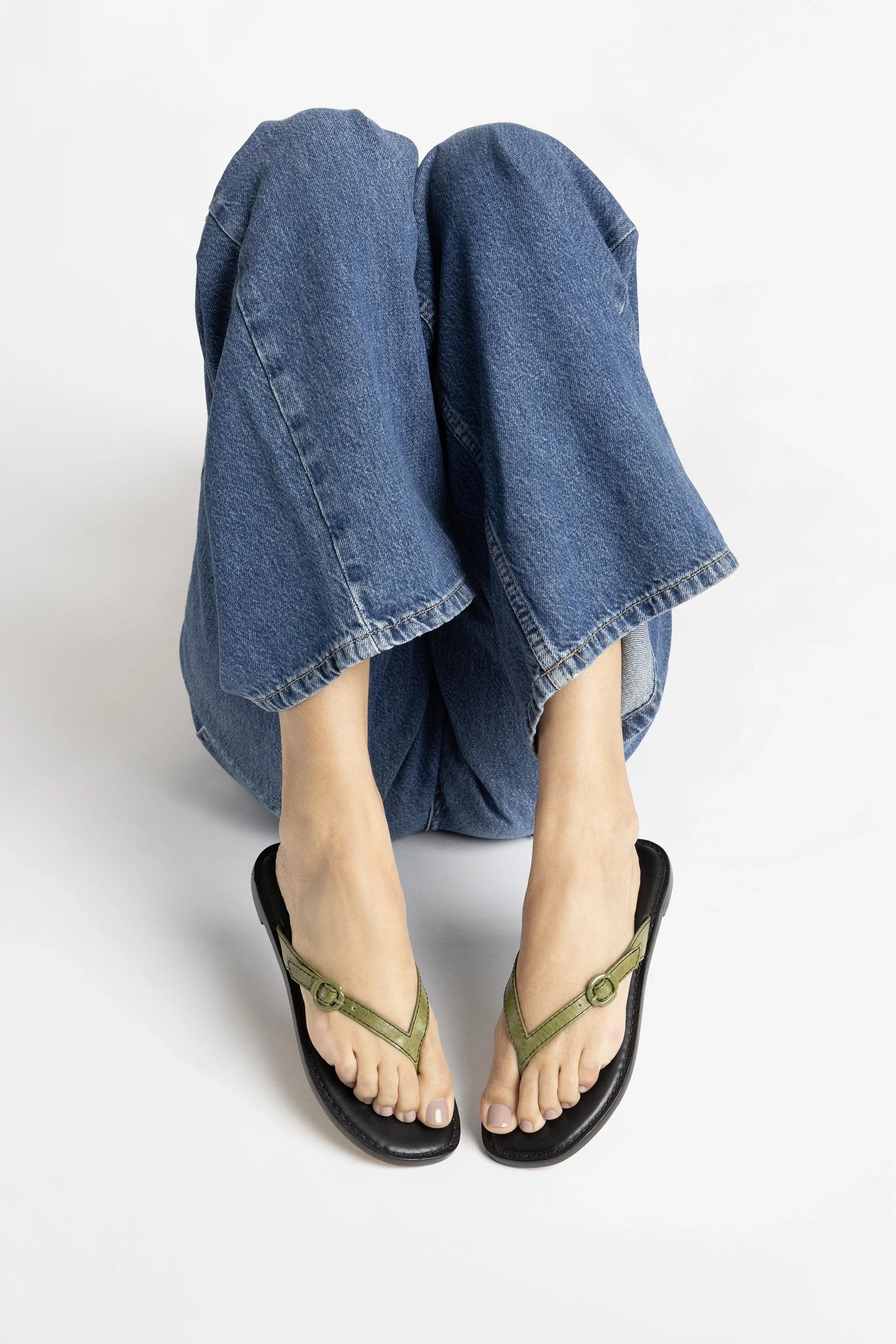 Flat Mary Kate Couro Verde