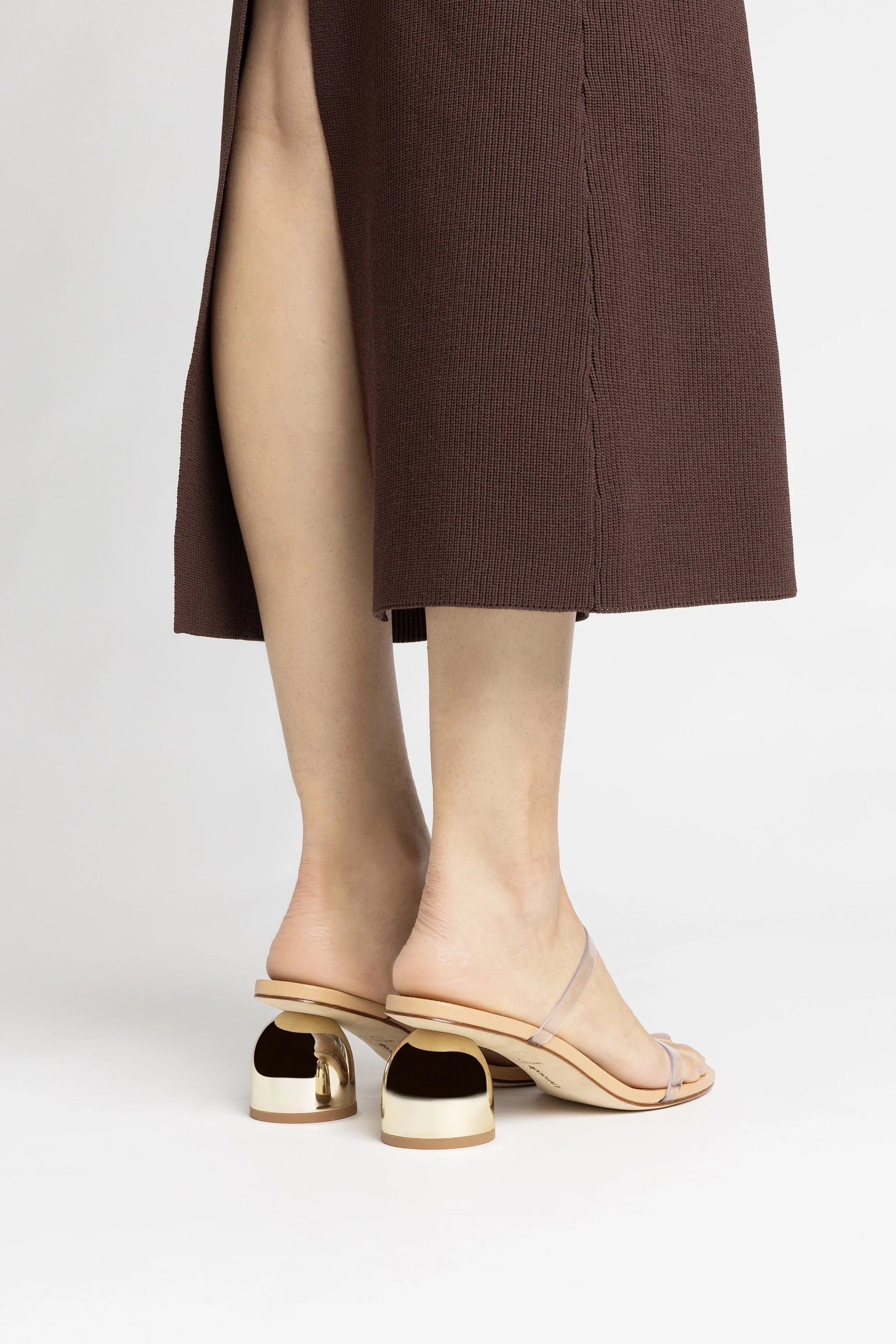 Mule Dew Drop Couro Bege e Vinil