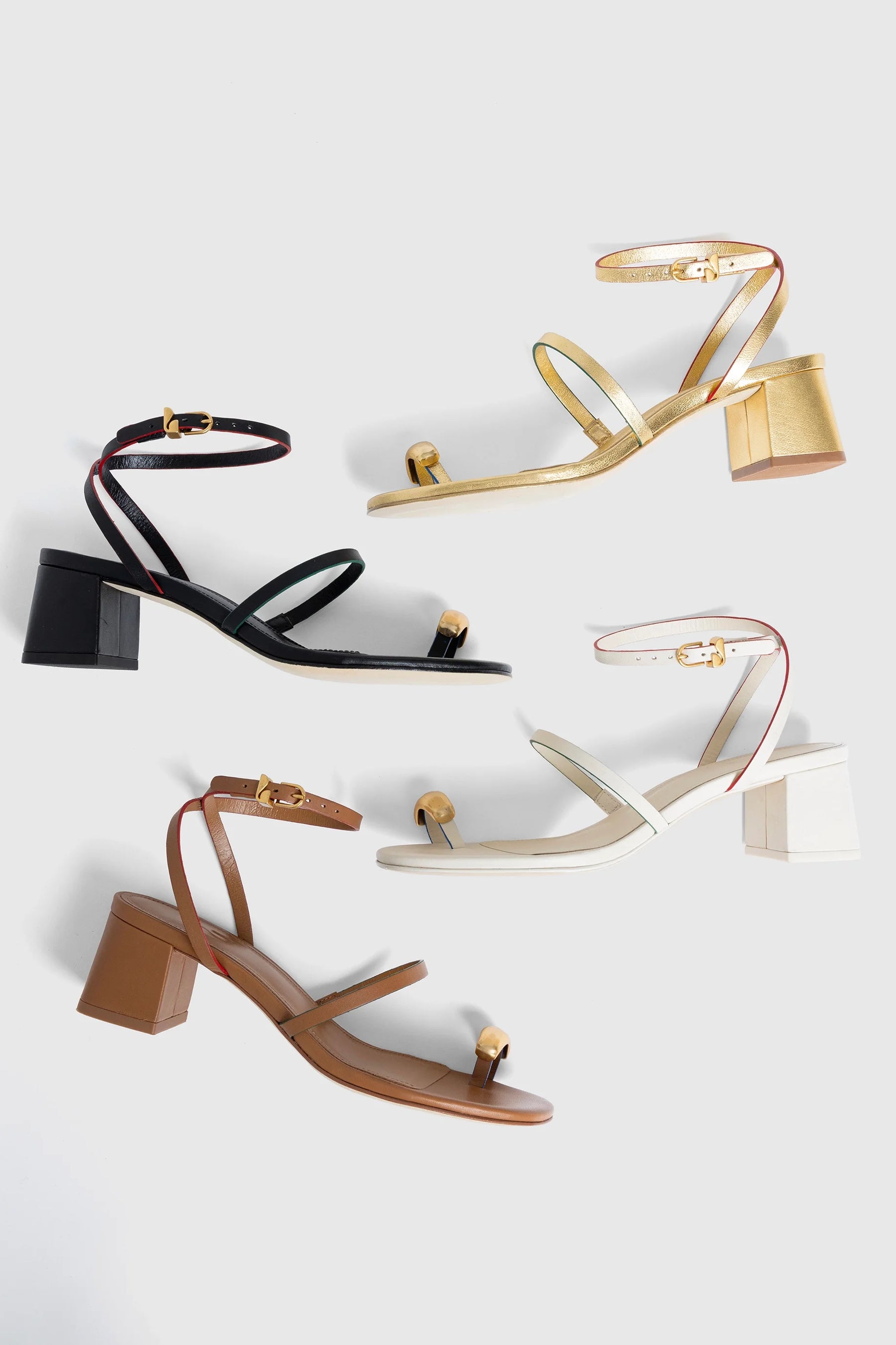 Sandália Salto Bloco Biarritz Couro Off White