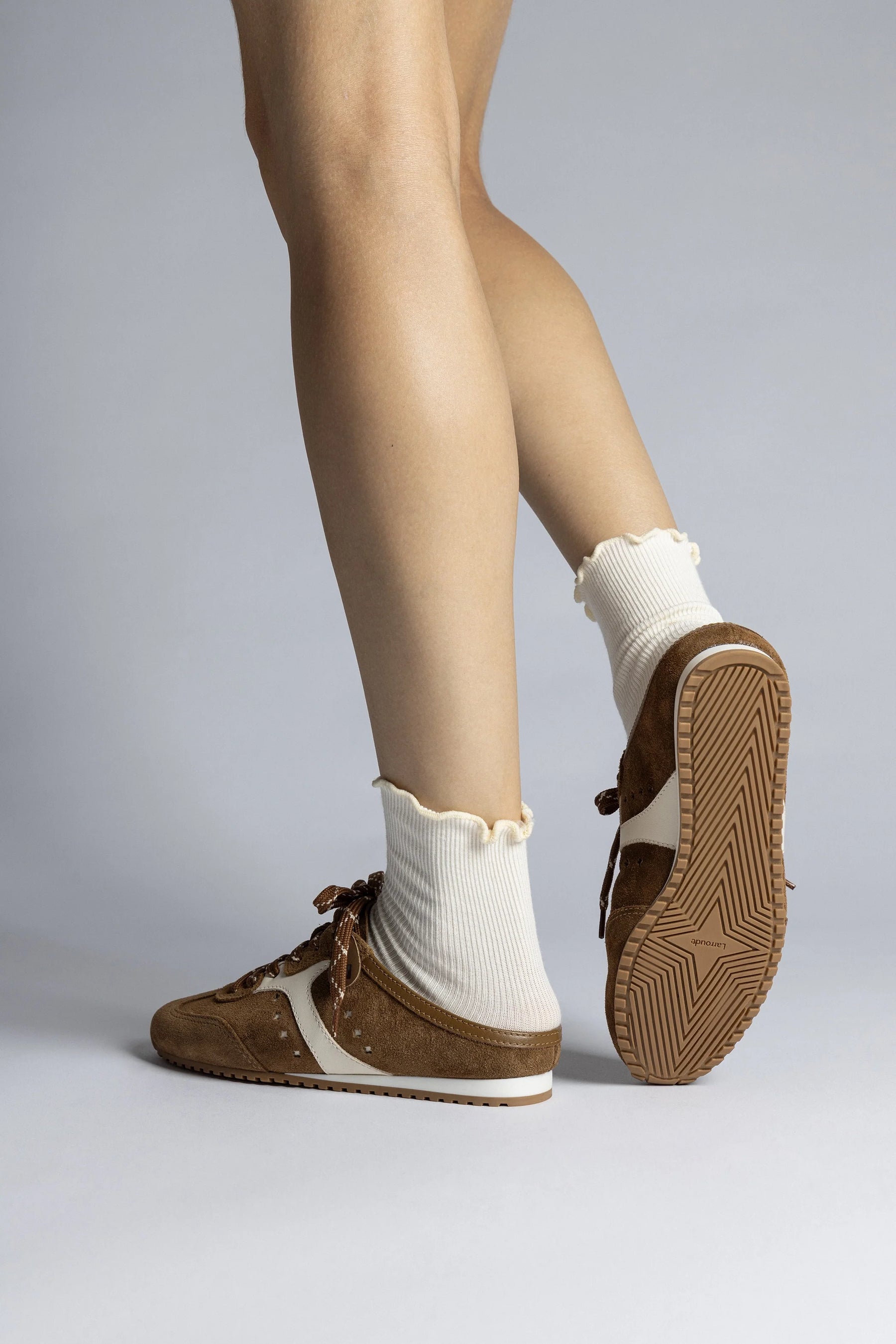 Mule Stella Camurça Terracota e Couro Off White