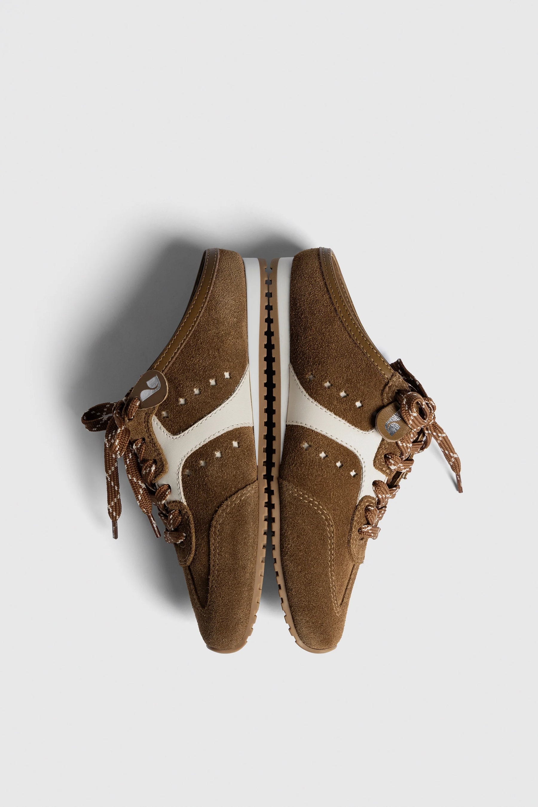 Mule Stella Camurça Terracota e Couro Off White