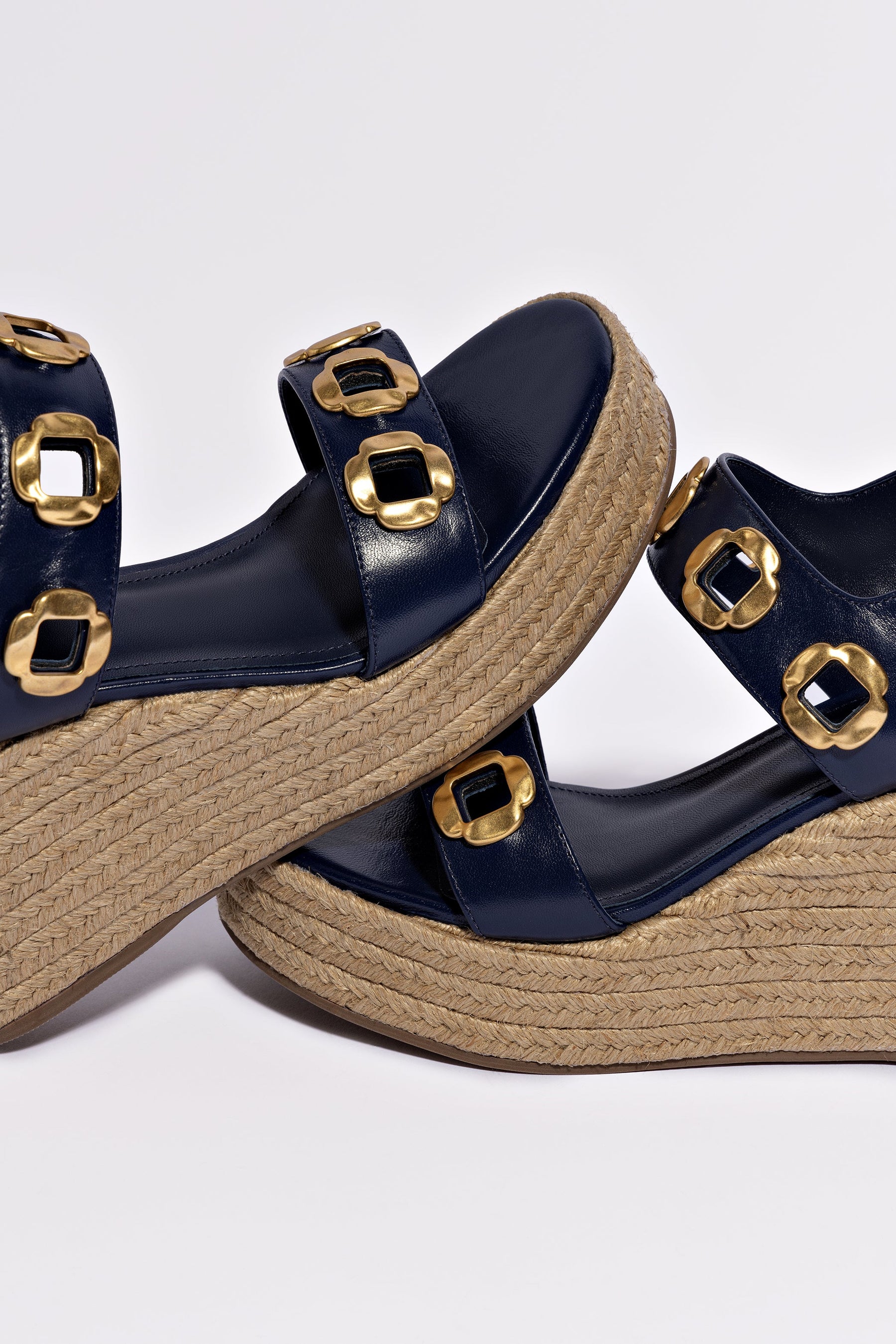 Milan Espadrille In Navy Leather