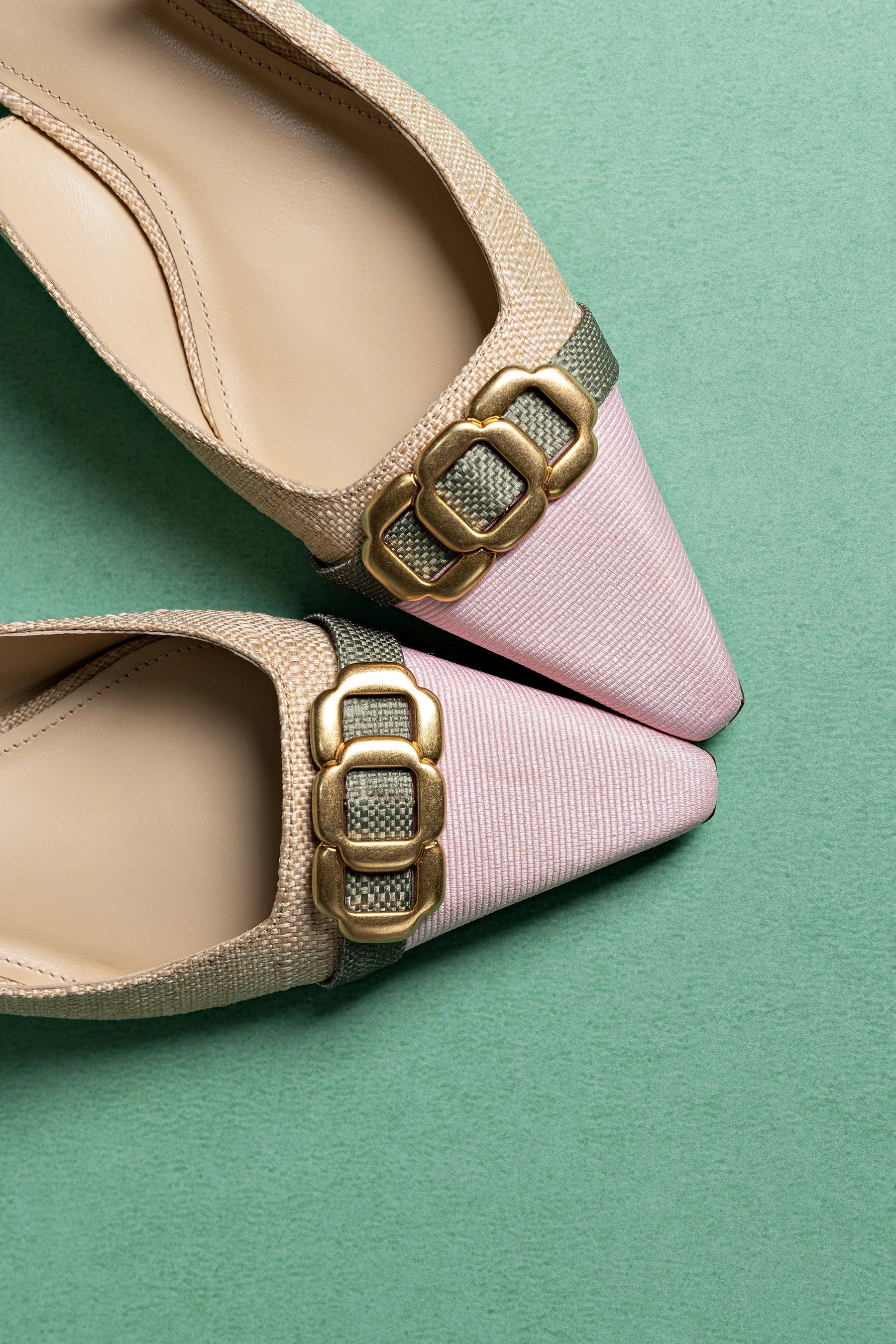 Slingback Franca Ráfia Bege