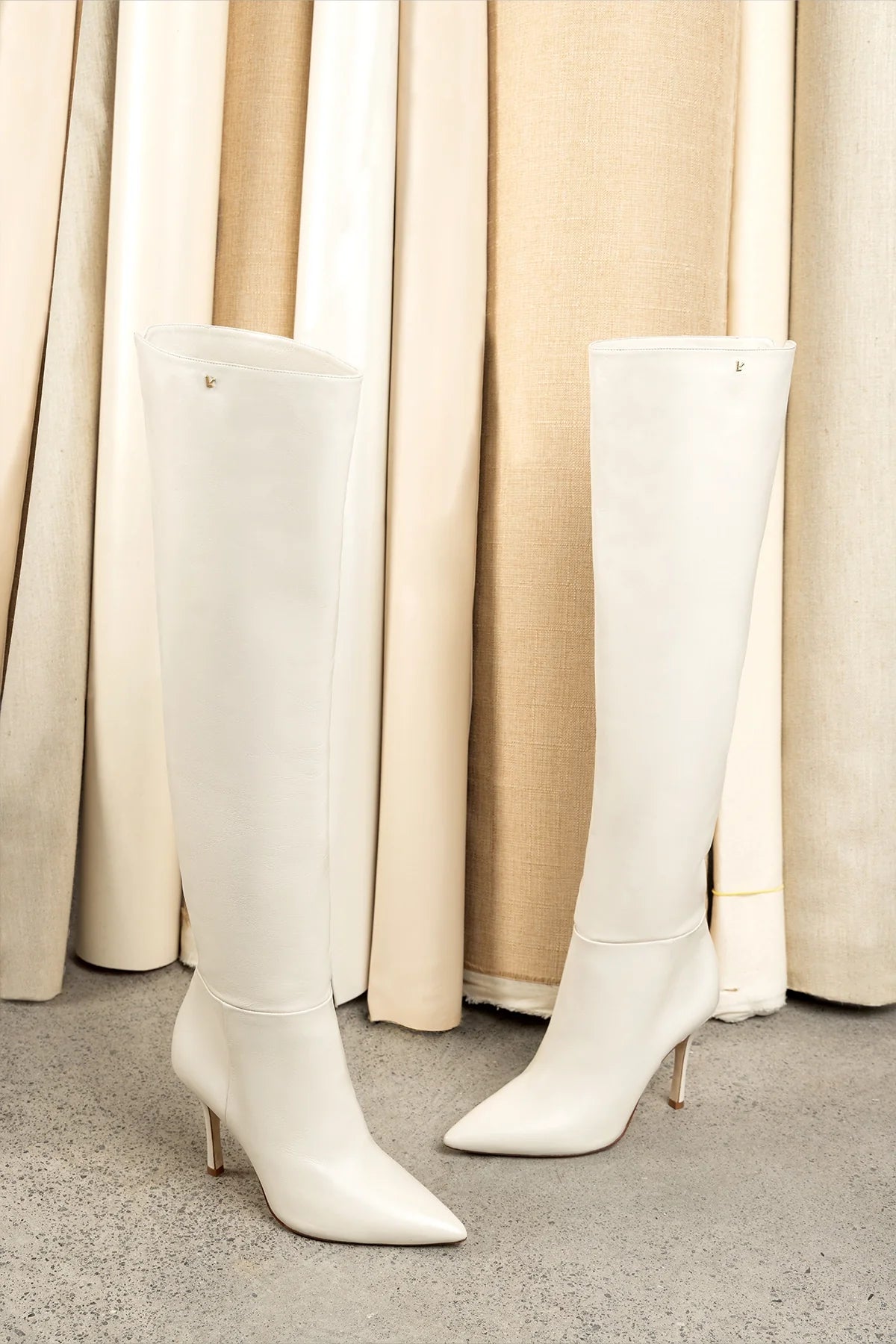 Kate Hi Boot In Ivory Leather