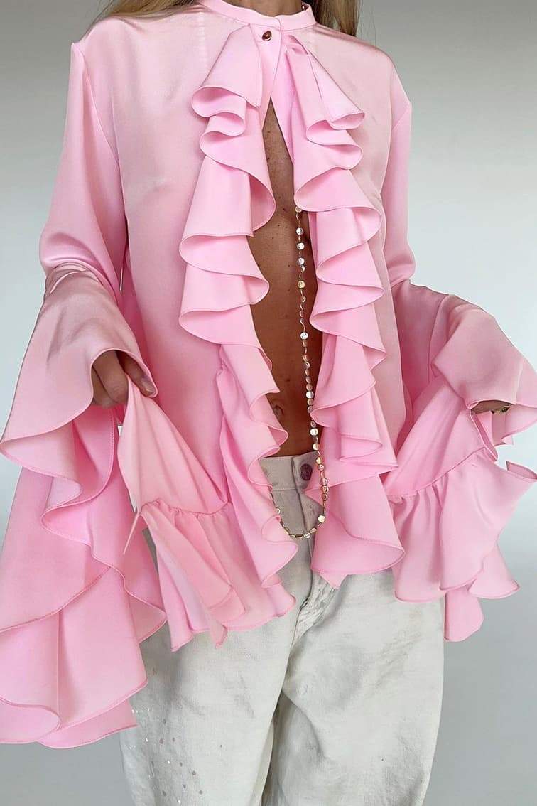 Blusa Michelle Semi-transparente com Babados