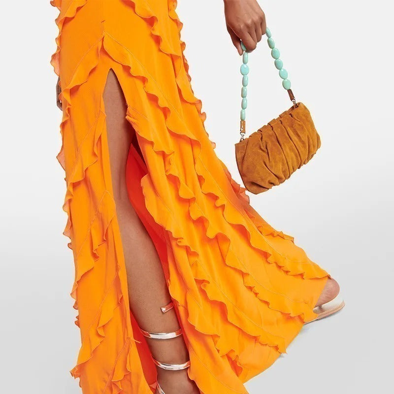 Vestido Feminino Elegante Laranja - Alice