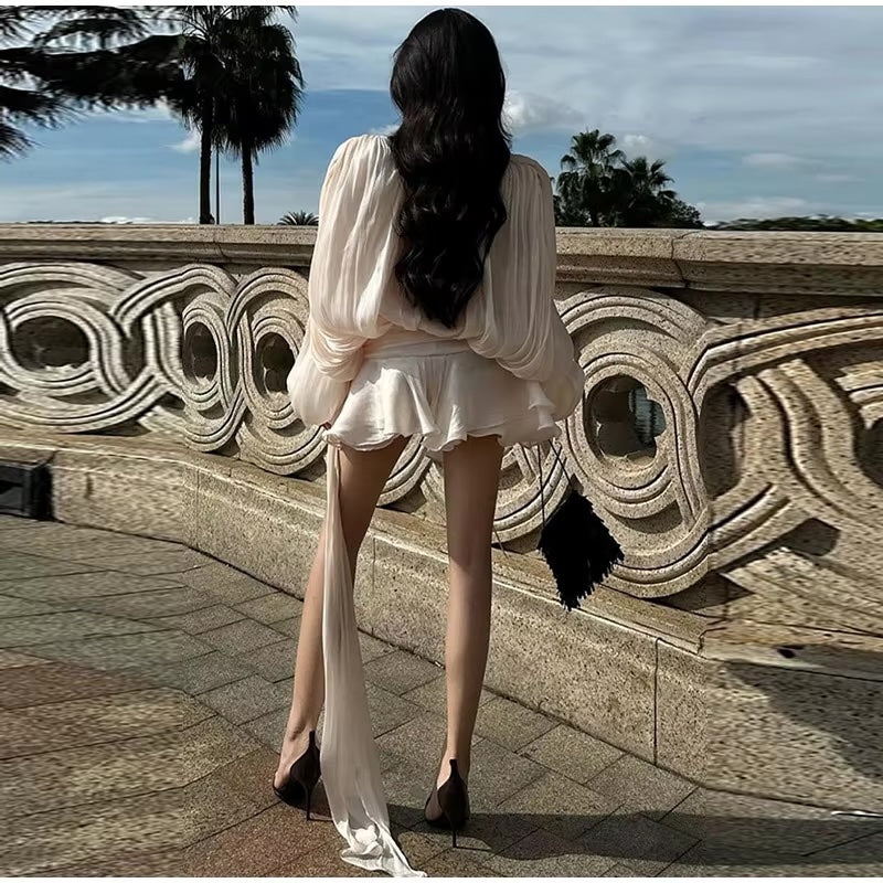 Vestido Feminino Acetinado Plissado - Izuke