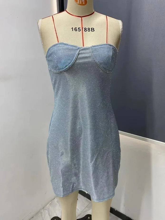 Vestido Curto Brilho Festa - Priscila