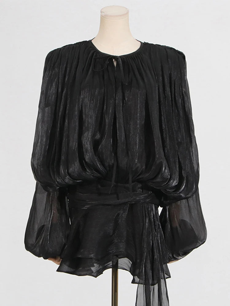 Vestido Feminino Acetinado Plissado - Izuke