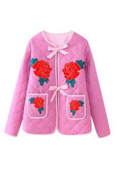 Jaqueta de Algodão Estampada com Gola Redonda - Bertanne