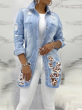 Jaqueta jeans leopardo sexy