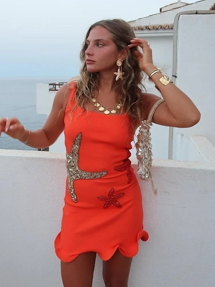 Vestido Curto Bordado Lantejoula - Hanna