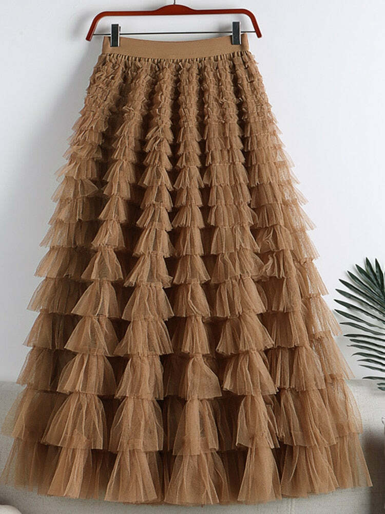 Saia Midi Tule Plissada - Astrid