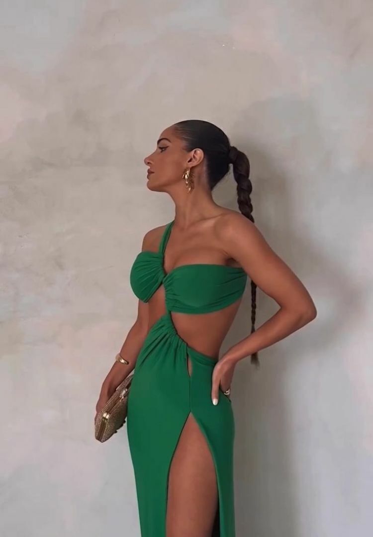 Vestido Longo Verde Bandeira - Larissa