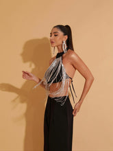 Cropped Gola Franja - Strass