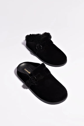 Mule Clog Milan Camurça Preto