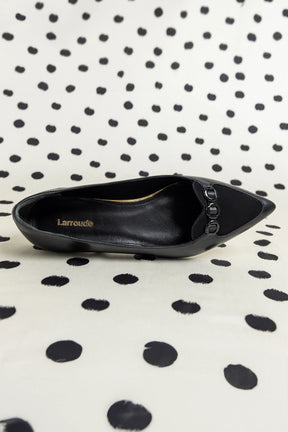 Mocassim Audrey Camurça Preto e Couro Preto