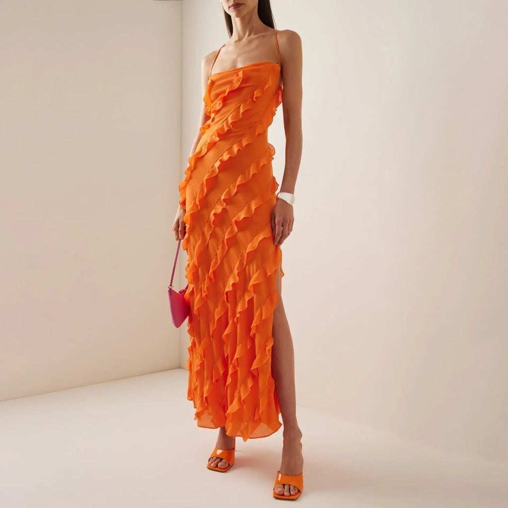 Vestido Feminino Elegante Laranja - Alice
