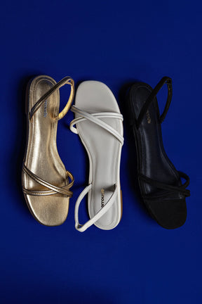 Sandália Flat Annie Couro Preto