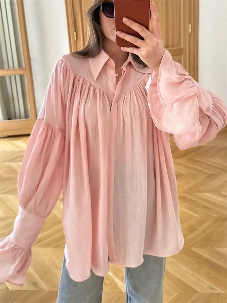 Camisa Feminino Botão Manga Longa - Tossy