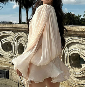 Vestido Feminino Acetinado Plissado -  Izuke