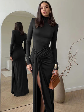 Vestido Longo Gola Alta - Gabriela