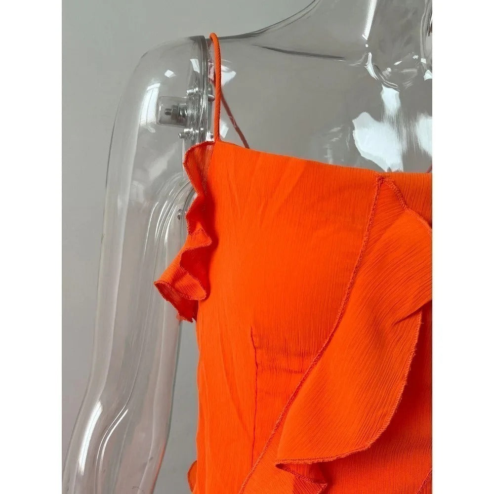 Vestido Feminino Elegante Laranja - Alice