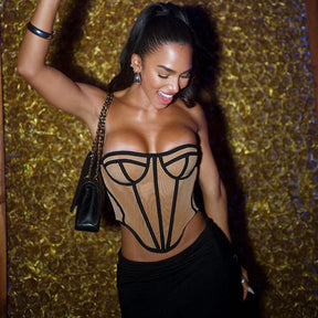 Top Ferminino Corset Contraste - Luiza