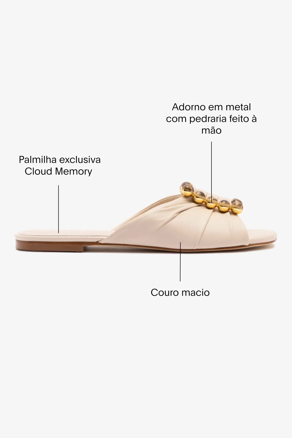 Chloe Gosselin by Studio Larroudé: Flat Nova Couro Off White