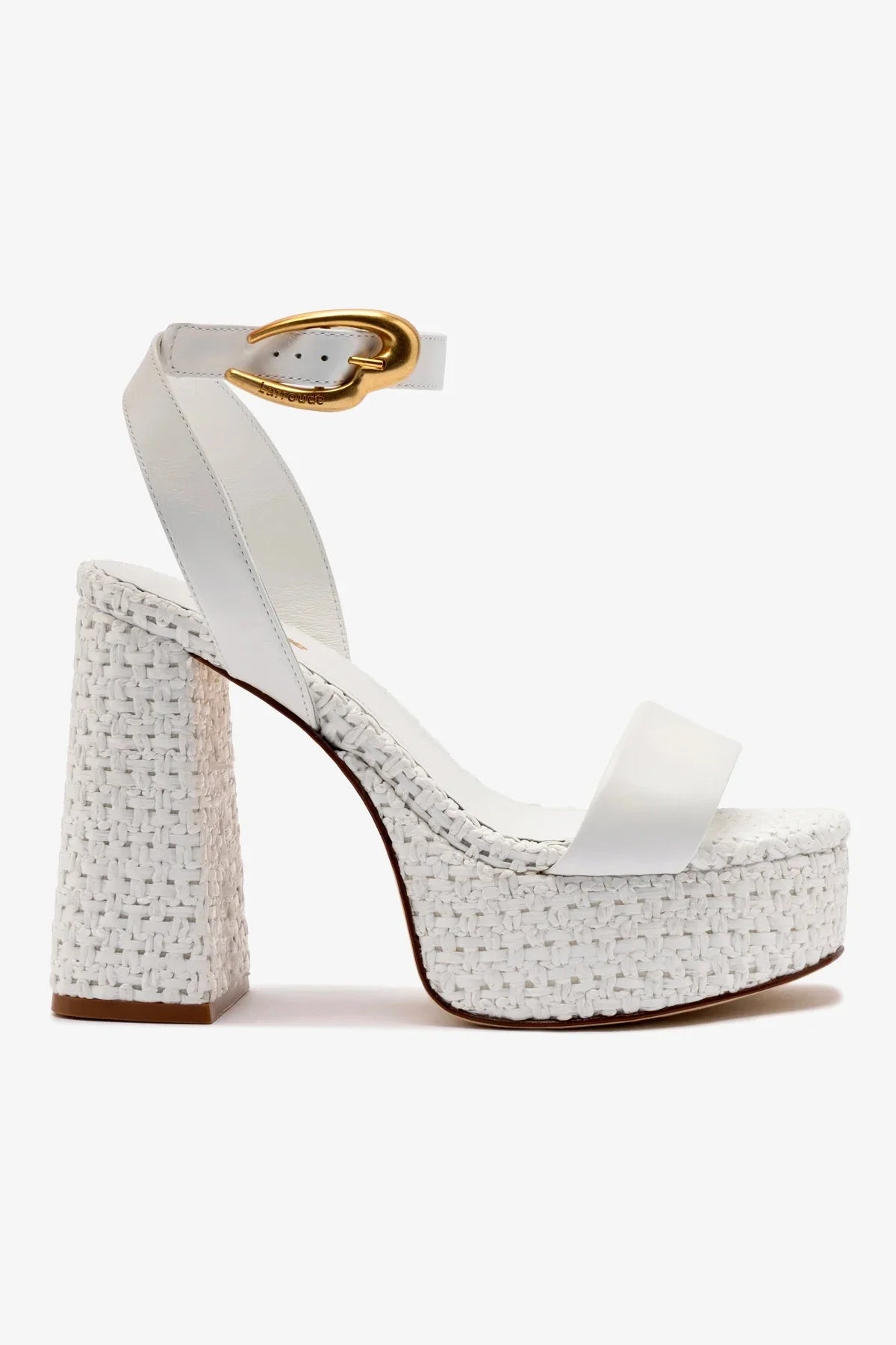 Sandália Dolly Verona Couro Branco e Ráfia Branco