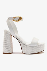 Sandália Dolly Verona Couro Branco e Ráfia Branco