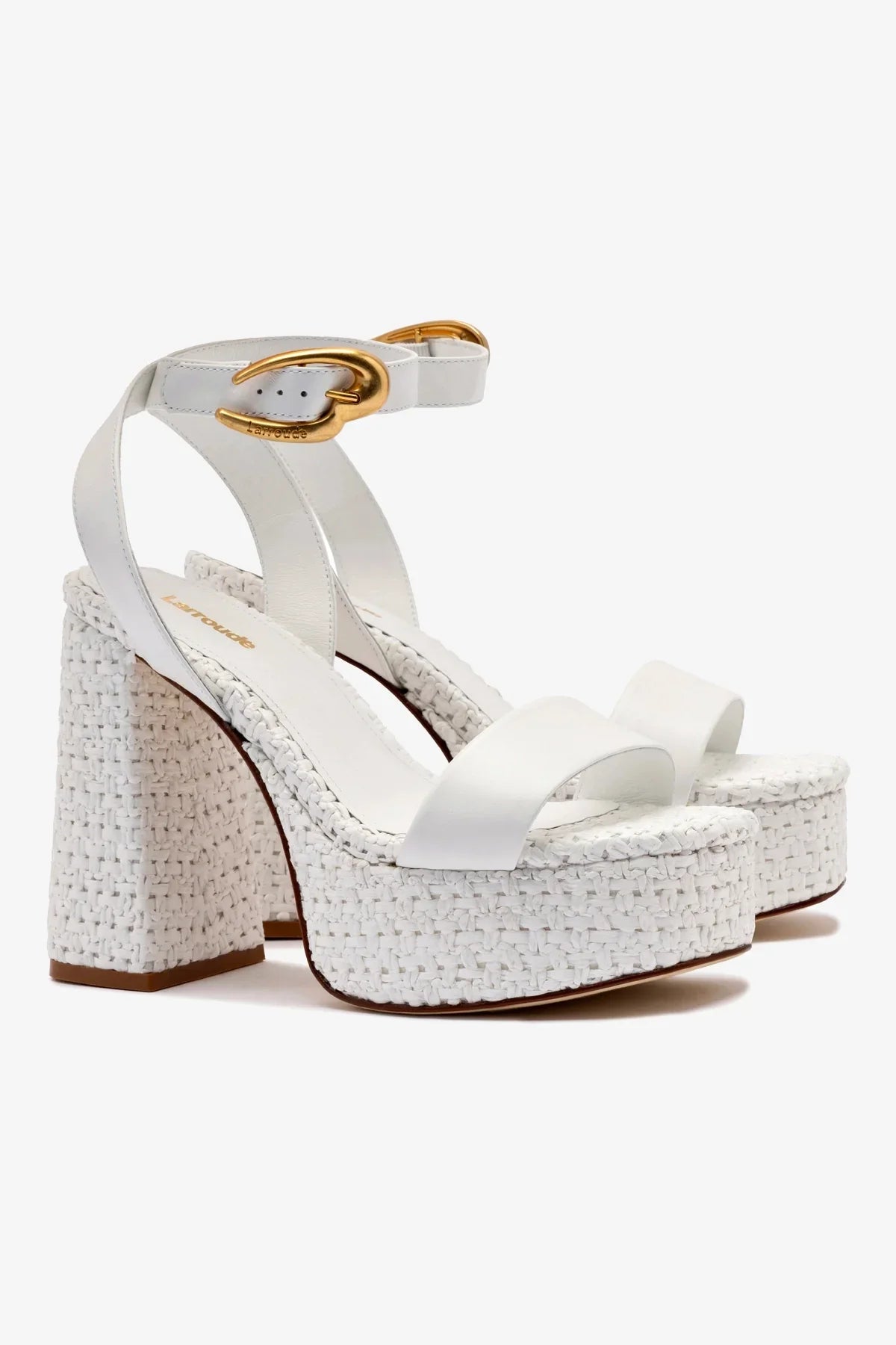 Sandália Dolly Verona Couro Branco e Ráfia Branco