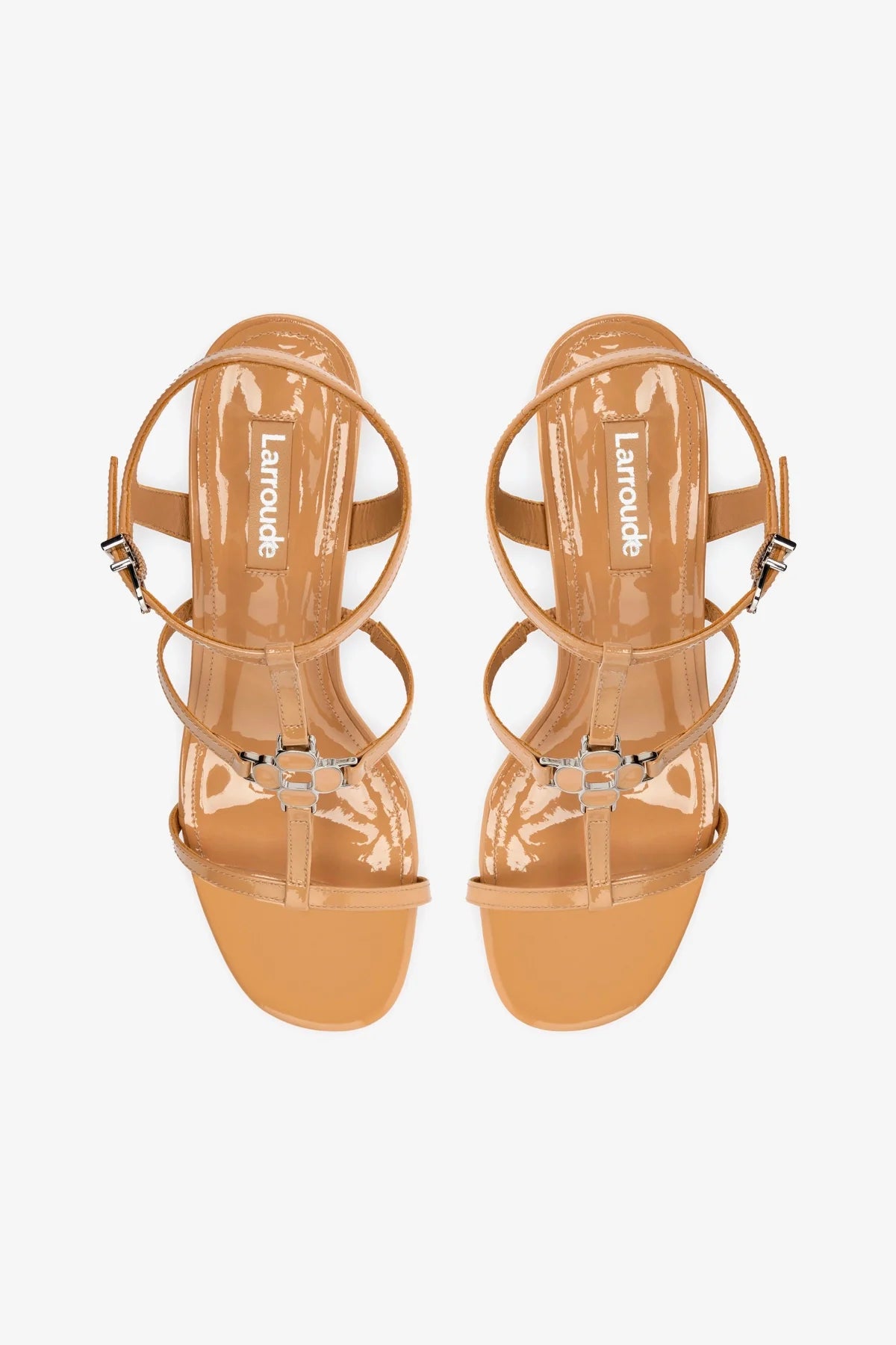 Hana Block In Tan Patent Leather
