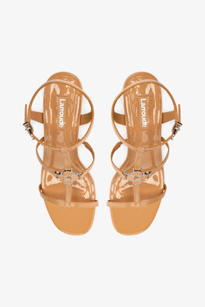 Hana Block In Tan Patent Leather