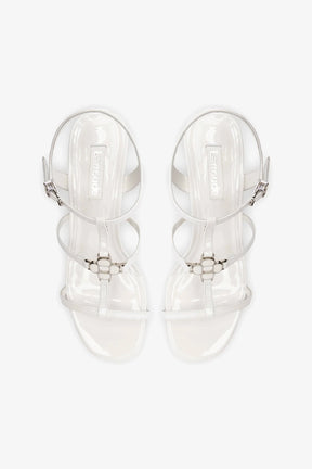 Hana Block In White Patent Leather