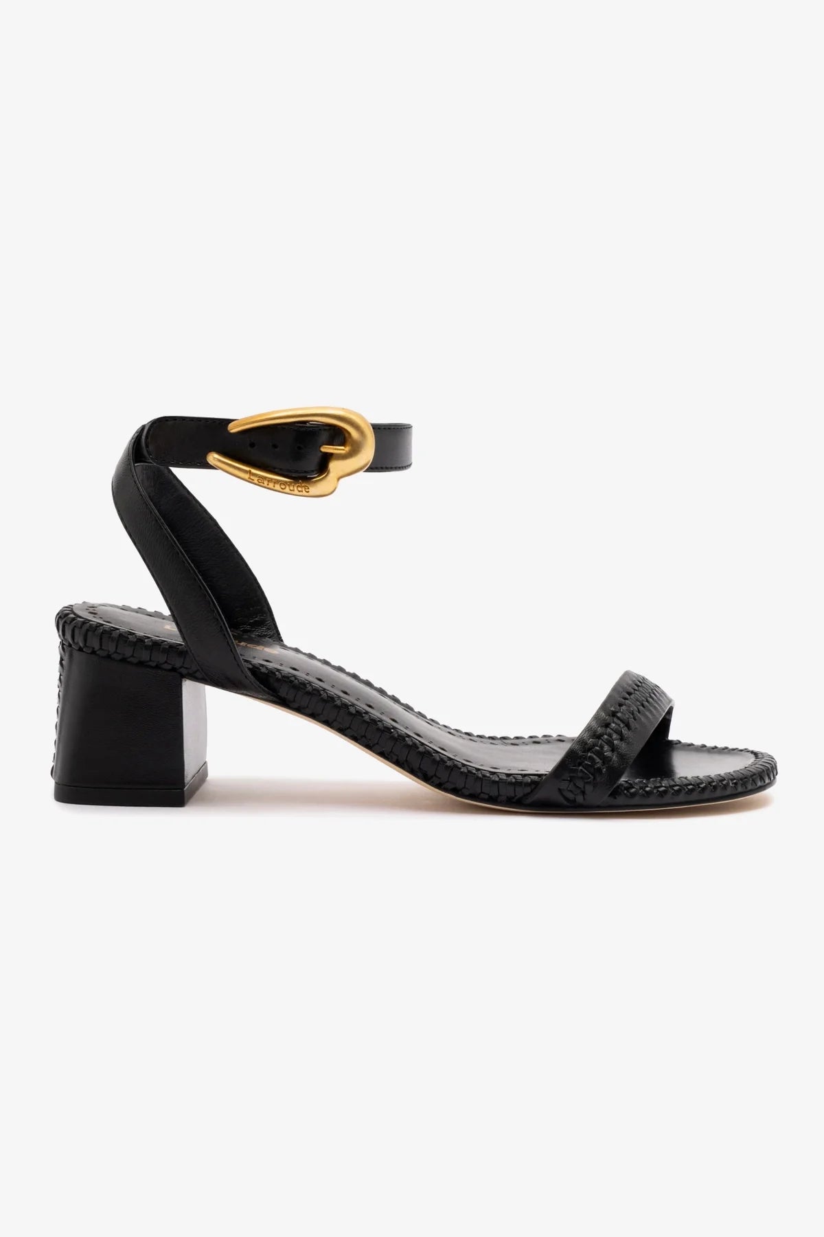 Sandália Salto Bloco Verona Couro Preto