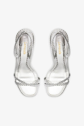 Annie Sandal In Silver Metallic Leather