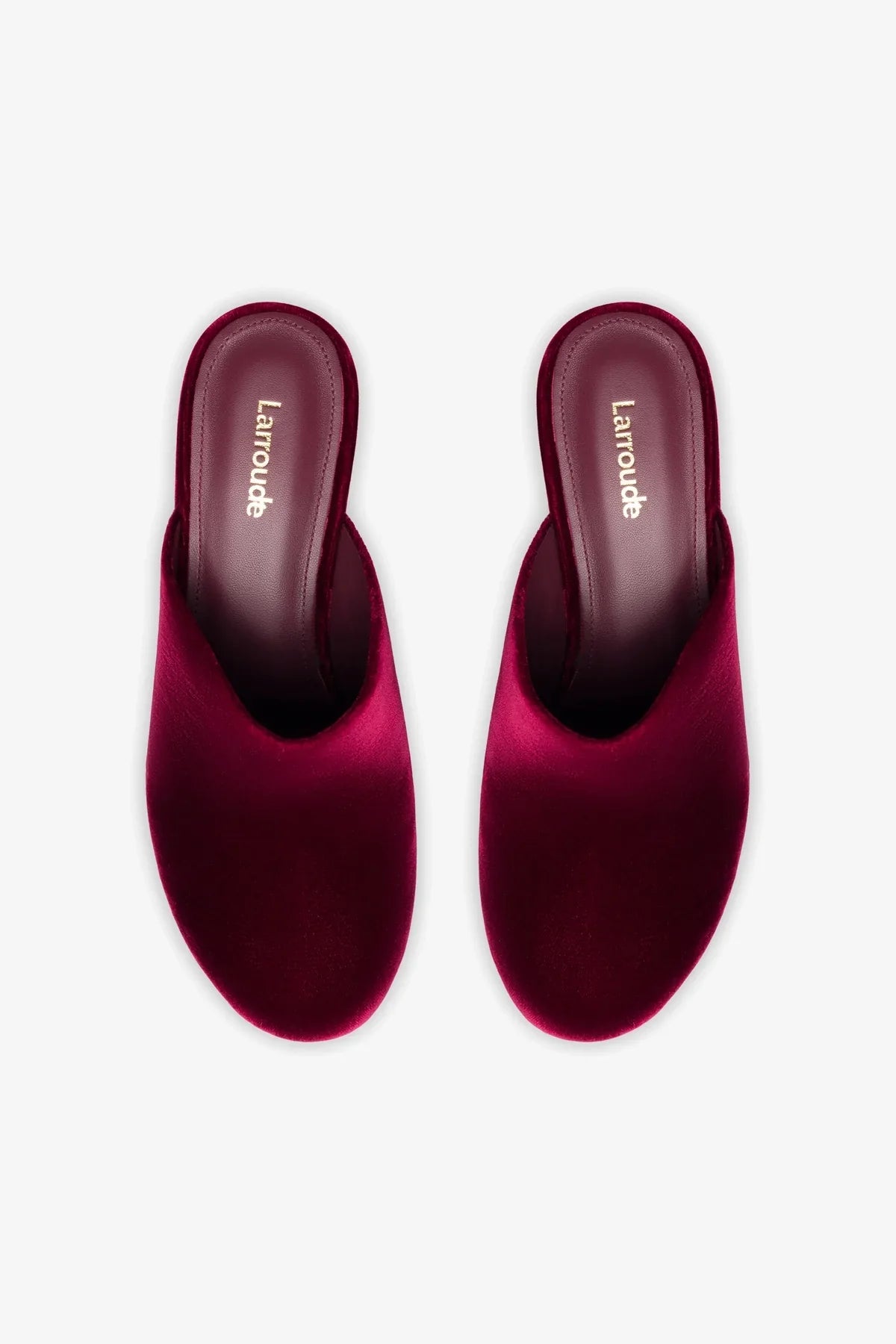 Mule Clog Plataforma Miso Veludo Vinho