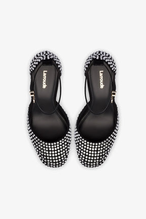 Ari Crystal Pump In Black Suede