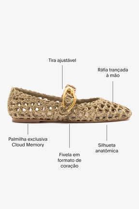 Sapatilha Verona Macramê Ráfia Bege