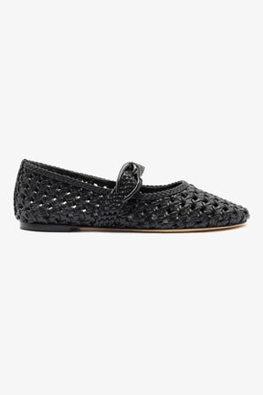 Sapatilha Verona Macramê Couro Preto