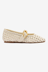 Sapatilha Verona New Macramê Couro Off White