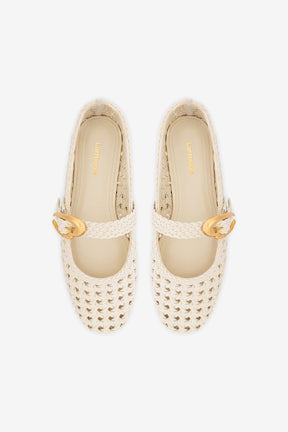 Sapatilha Verona New Macramê Couro Off White