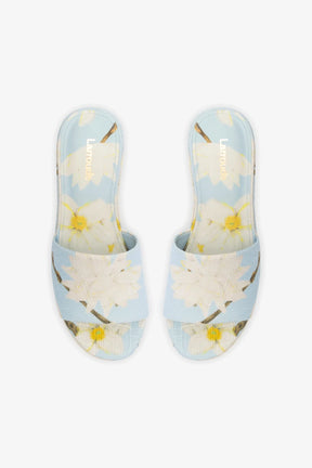 Alex Flatform Mule In Maya Printed Raffia