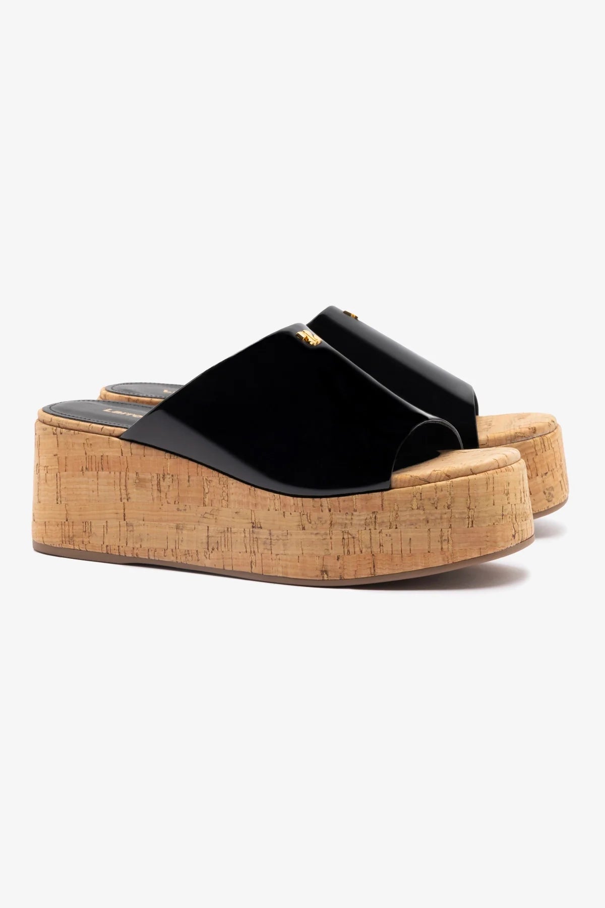Mule Charli Couro Verniz Preto